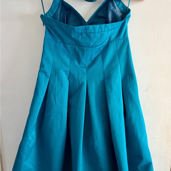 Vintage Moschino Blue Halter Dress sweetheart fit flare sz 4 w pockets - Picture 6 of 10